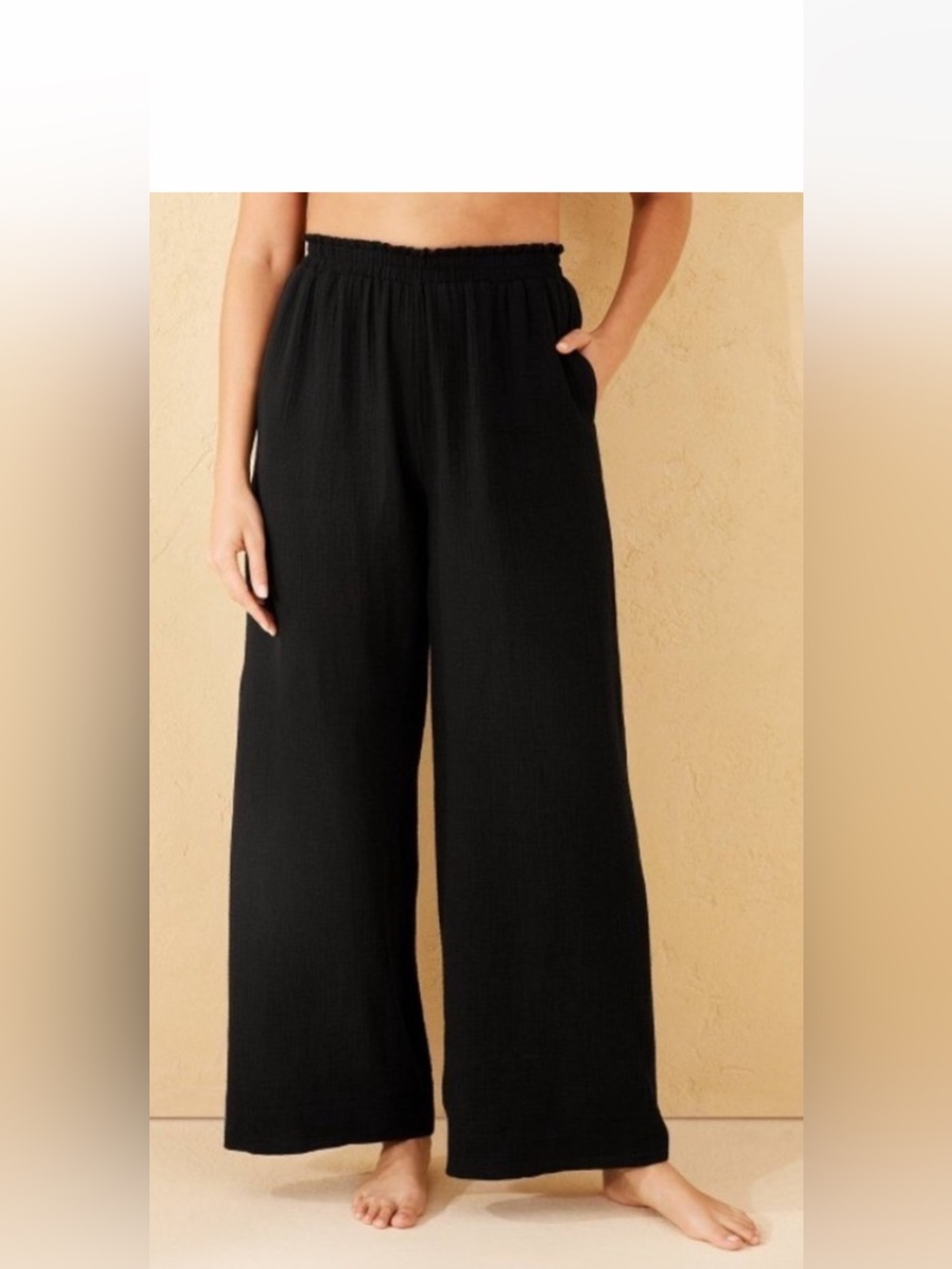 Shade & Shore Black gauze  bottom beach pant 28inseam M